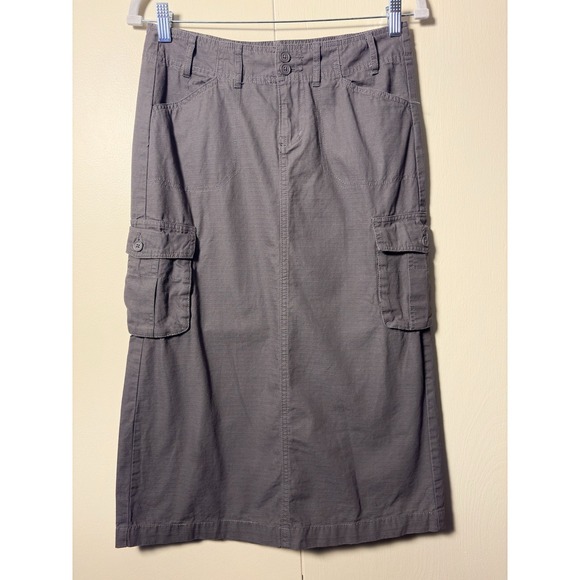 Brandy Melville Dresses & Skirts - Brandy Melville Cargo Midi Skirt Gray Utility Pocket Y2K Grunge Streetwear S?